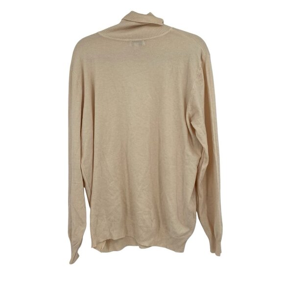 SANGTREE Women's XXL Soft Turtleneck Sweater Heather Cream Lightweight Viscose - Picture 2 of 8